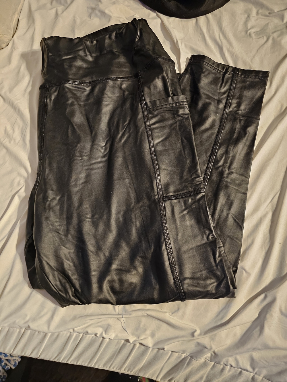 SHEIN Black Faux Leather Leggings for Women